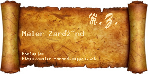 Maler Zaránd névjegykártya